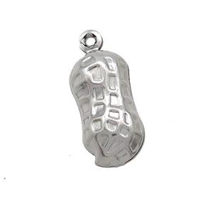 Raw Stainless Steel Peanut Charm Pendant, approx 8-15.5mm [SSB2735]