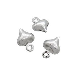 Raw Stainless Steel Heart Pendant, approx 6.5mm [SSB2737]