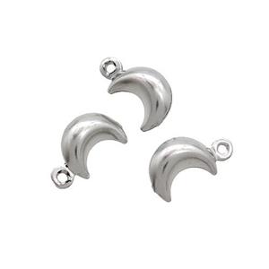 Raw Stainless Steel Moon Pendant, approx 6-8mm [SSB2738]