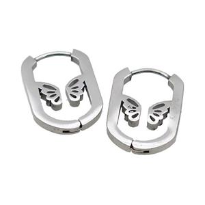 Raw Stainless Steel Latchback Earrings, approx 14-22mm [SSB2740]