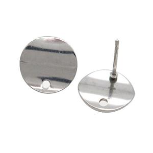 Raw Stainless Steel Stud Earrings, approx 12mm [SSB2741]