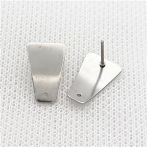 Raw Stainless Steel Stud Earrings, approx 11-16mm [SSB2743]