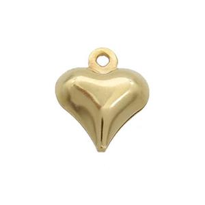 Stainless Steel Heart Pendant Gold Plated, approx 9mm [SSB2745]