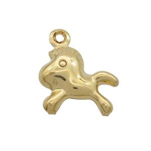 Stainless Steel Foal Charm Pendant Charms Gold Plated, approx 10-11mm [SSB2750]