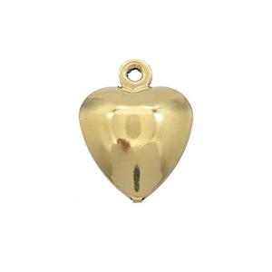 Stainless Steel Heart Pendant Gold Plated, approx 9-10mm [SSB2754]