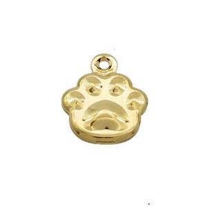 Stainless Steel Paw Pendant Gold Plated, approx 10mm [SSB2755]