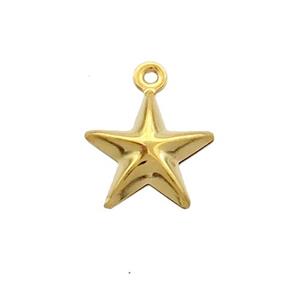 Stainless Steel Star Pendant Gold Plated, approx 12mm [SSB2756]