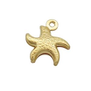 Stainless Steel Starfish Pendant Gold Plated, approx 11-12mm [SSB2760]
