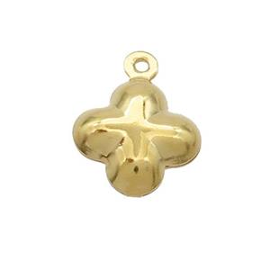 Stainless Steel Flower Pendant Gold Plated, approx 11.5mm [SSB2762]