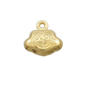 Stainless Steel Charm Pendant Gold Plated, approx 7-10mm [SSB2769]