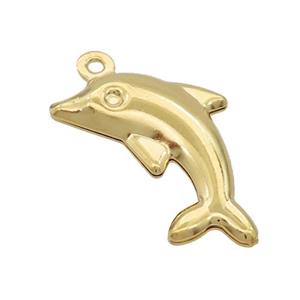 Stainless Steel Dolphin Pendant Gold Plated, approx 15-20mm [SSB2777]