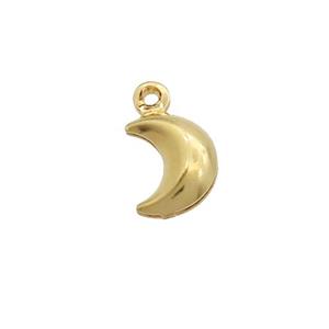 Stainless Steel Moon Pendant Gold Plated, approx 6-8mm [SSB2781]