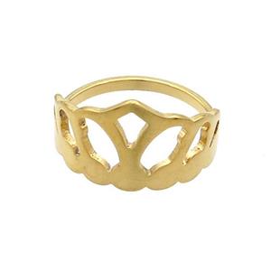 Stainless Steel Rings Crown Gold Plated, approx 12mm, 18mm dia [SSB2784]