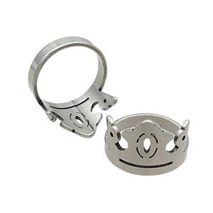Raw Stainless Steel Rings Crown, approx 15mm, 18mm dia [SSB2787]