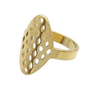 Stainless Steel Rings Gold Plated Mesh, approx 13-20mm, 18mm dia [SSB2792]