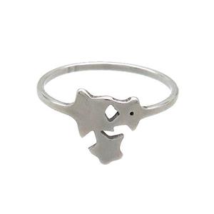 Raw Stainless Steel Rings Star, approx 10mm, 18mm dia [SSB2803]