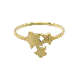 Stainless Steel Rings Star Gold Plated, approx 10mm, 18mm dia [SSB2804]