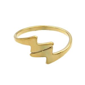 Stainless Steel Rings Lightning Sign Gold Plated, approx 8-10mm, 18mm dia [SSB2810]