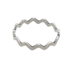 Raw Stainless Steel Rings Wave, approx 3mm, 18mm dia [SSB2819]