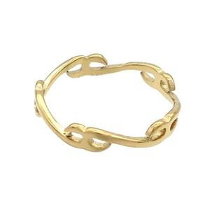 Stainless Steel Rings Gold Plated, approx 3.5mm, 18mm dia [SSB2828]