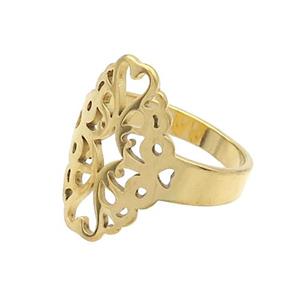 Stainless Steel Rings Gold Plated, approx 13-20mm, 18mm dia [SSB2832]