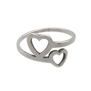 Raw Stainless Steel Rings Heart, approx 6mm, 8mm, 18mm dia [SSB2835]