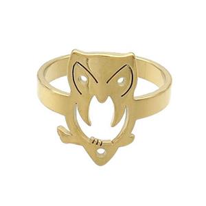 Stainless Steel Owl Rings Gold Plated, approx 10-16mm, 18mm dia [SSB2840]