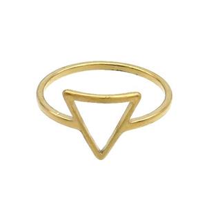 Stainless Steel Rings Triangle Gold Plated, approx 10mm, 18mm dia [SSB2844]