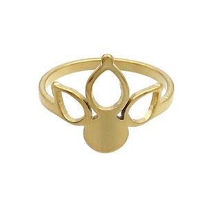 Stainless Steel Rings Crown Gold Plated, approx 15mm, 18mm dia [SSB2846]