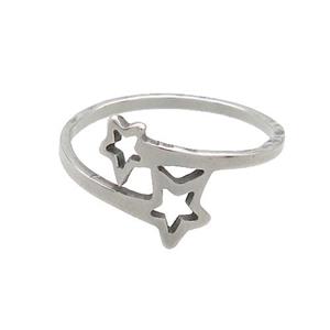 Raw Stainless Steel Rings Star, approx 6mm, 8mm, 18mm dia [SSB2853]