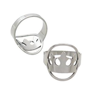 Raw Stainless Steel Rings Crown, approx 16-18mm, 18mm dia [SSB2869]