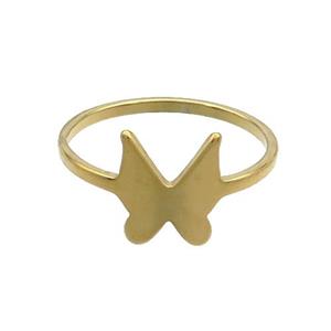 Stainless Steel Butterfly Rings Gold Plated, approx 9-10mm, 18mm dia [SSB2896]