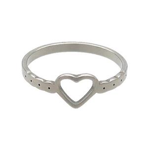 Raw Stainless Steel Heart Rings, approx 7.5mm, 18mm dia [SSB2901]
