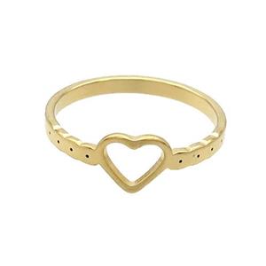 Stainless Steel Heart Rings Gold Plated, approx 7.5mm, 18mm dia [SSB2902]