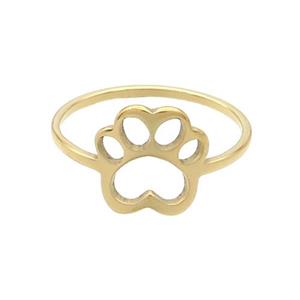 Stainless Steel Rings Paw Gold Plated, approx 10-11mm, 18mm dia [SSB2904]