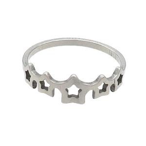 Raw Stainless Steel Star Rings, approx 6mm, 18mm dia [SSB2910]