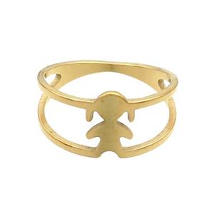 Stainless Steel Rings Girls Kids Gold Plated, approx 10mm, 18mm dia [SSB2913]