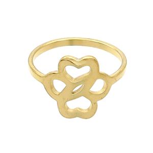 Stainless Steel Rings Flower Gold Plated, approx 13mm, 18mm dia [SSB2919]