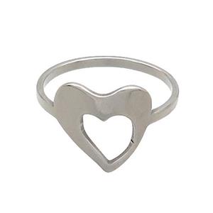Raw Stainless Steel Rings Heart, approx 12-14mm, 18mm dia [SSB2926]