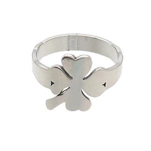 Raw Stainless Steel Clover Rings, approx 13mm, 18mm dia [SSB2932]