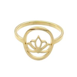 Stainless Steel Crown Rings Gold Plated, approx 12-14mm, 18mm dia [SSB2935]