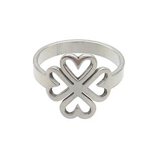 Raw Stainless Steel Rings Heart, approx 15mm, 18mm dia [SSB2944]