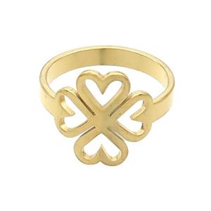 Stainless Steel Rings Heart Gold Plated, approx 15mm, 18mm dia [SSB2945]