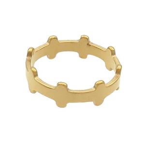 Stainless Steel Rings Crosses Gold Plated, approx 5.5mm, 18mm dia [SSB2951]