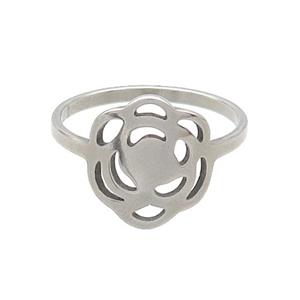 Raw Stainless Steel Rings Flower, approx 14mm, 18mm dia [SSB2976]