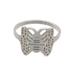 Raw Stainless Steel Butterfly Rings, approx 12-13mm, 18mm dia [SSB2984]