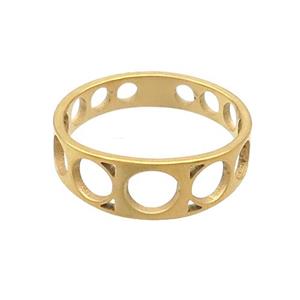 Stainless Steel Rings Gold Plated, approx 6mm, 18mm dia [SSB2999]