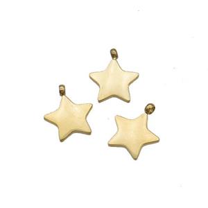 Stainless Steel Star Pendant Gold Plated, approx 8mm [SSB3016]