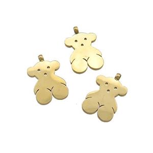 Stainless Steel Bear Pendant Gold Plated, approx 8-11mm [SSB3017]