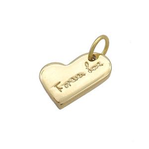 Stainless Steel Heart Pendant Forever Love Gold Plated, approx 10-14mm [SSB3019]
